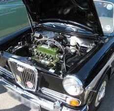 Inside a classic car engine