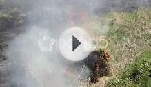 clip 4221957: Dangerous Fire In Dry Agriculture Field in