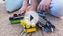 Kid plays with Toby Duck Farm animals - Thomas the Train
