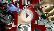 Work cycle of 4 stroke internal combustion engine 3D
